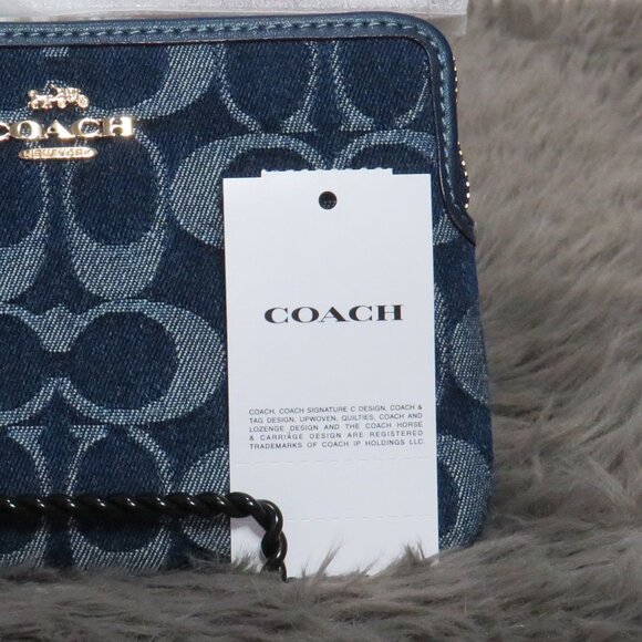 Coach Corner Zip Wristlet in Signature Denim (Denim) - Picture 7 of 7